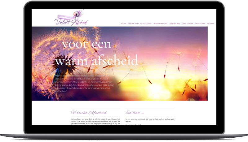 verlicht afscheid de rand is een laptop met daar op een website van sportvereniging